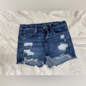 American Eagle Ne(X)T Level Stretch Hi- Rise Shortie Denim Shorts
